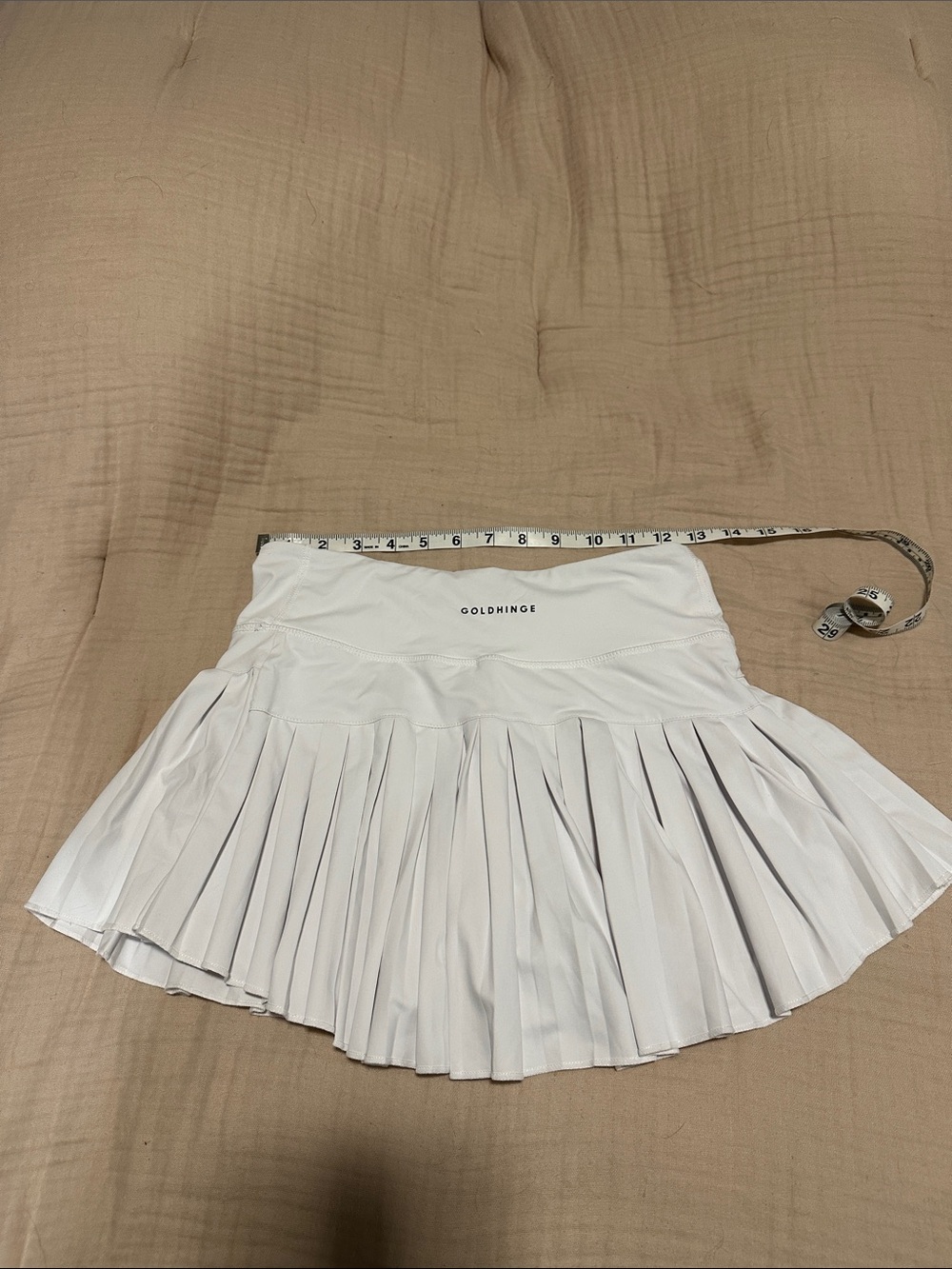 GoldHinge White Pleated Tennis Skirt with High Waist